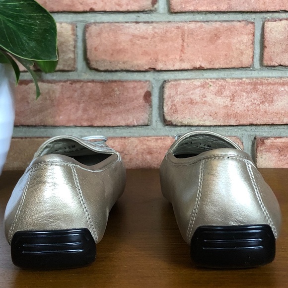 Robert Zur Checker Style Metallic Driving Loafer in True Silver and True Gold - Picture 4 of 10